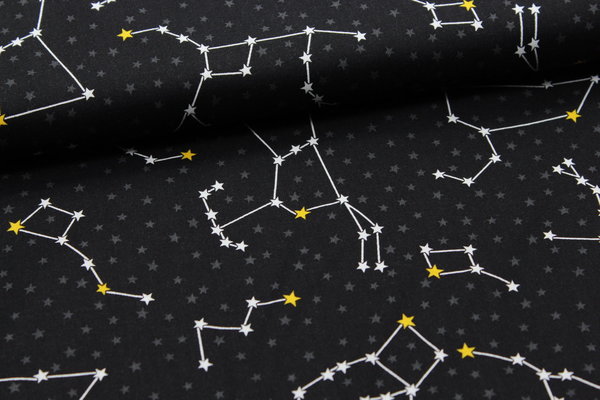 10cm Baumwolle "Starry Night" schwarz