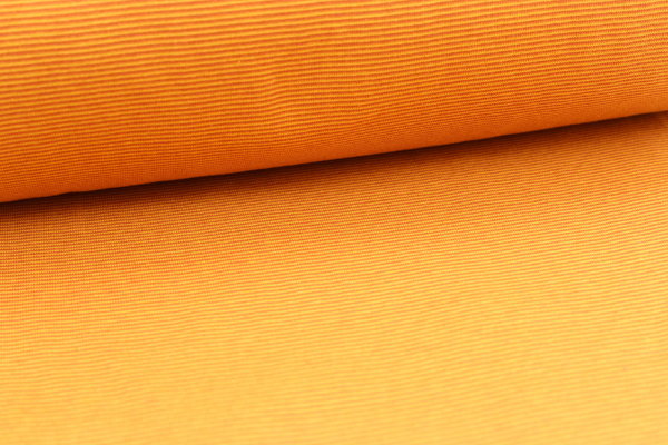 10cm Bündchen gestreift *senf/orange* fein